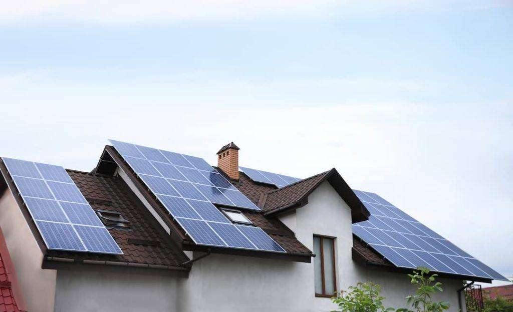 Solar Panels On Roof Of House
